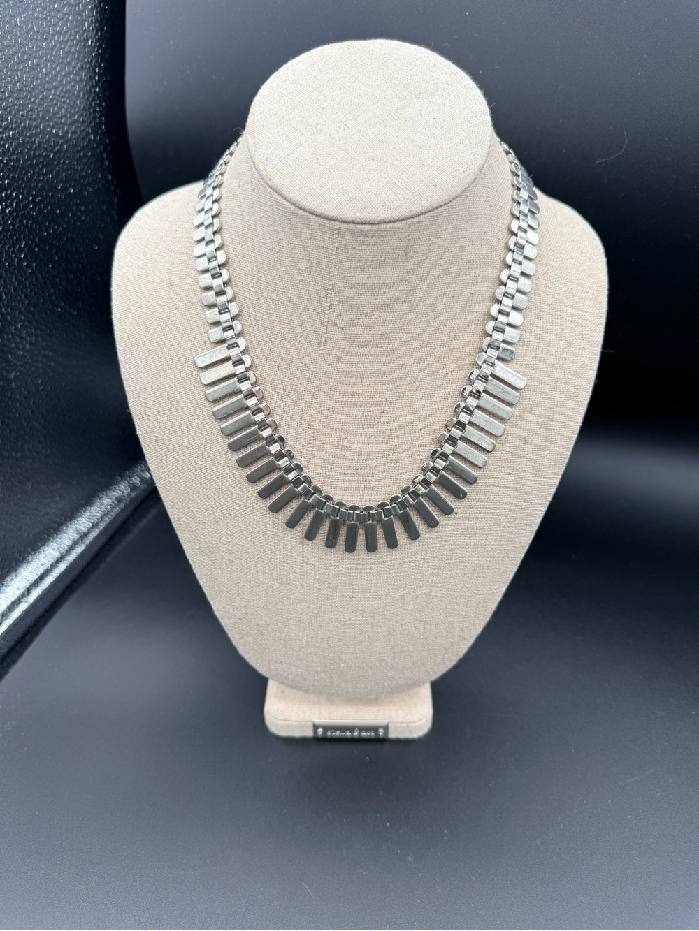 Vintage Sterling Cleopatra Fringe Collar Modernist Articulated Necklace